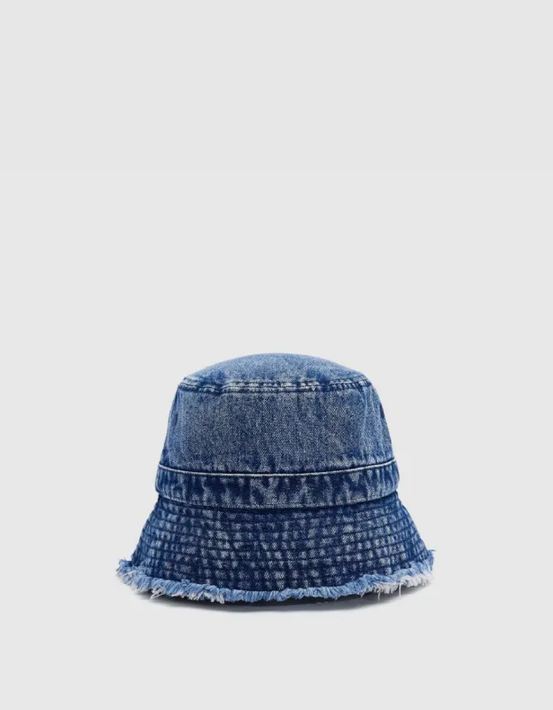 Raw Hem Denim Bucket Hat sold by Urban Revivo
