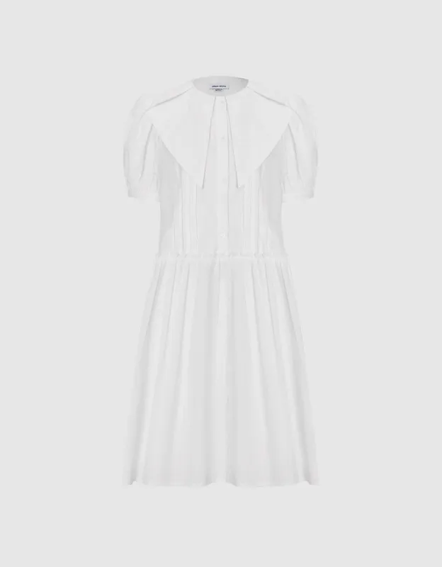 Statement Collar Puff Sleeve Ruffle Hem Dress sold by Urban Revivo