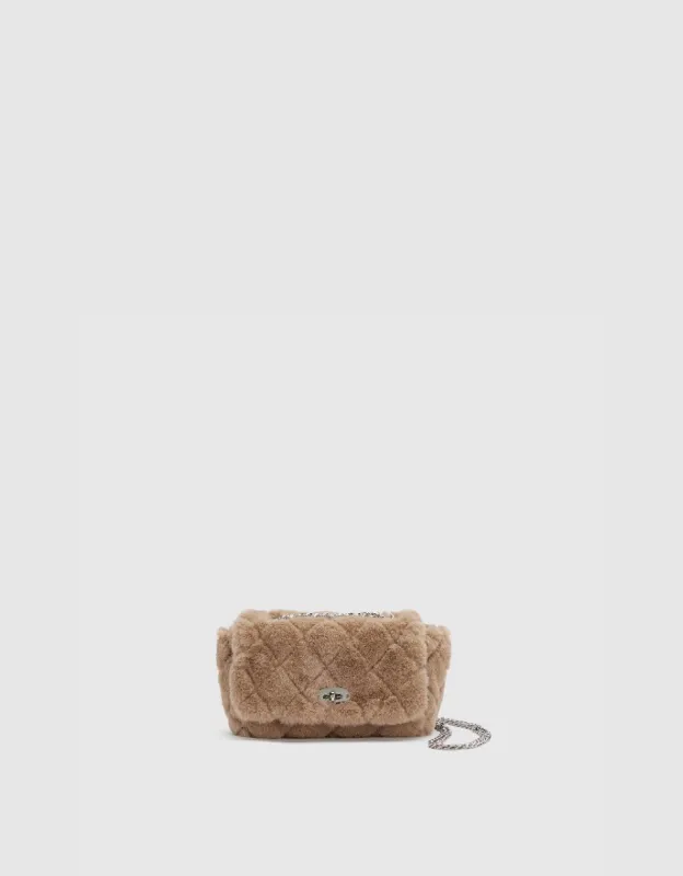 Furry Quilted Shoulder Bag sold by Urban Revivo