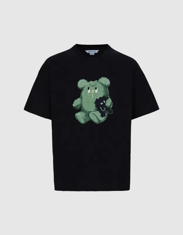 Monster Printed Crew Neck T-Shirt sold by Urban Revivo