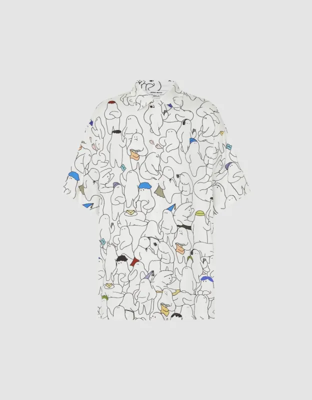 Printed Loose Straight Shirt sold by Urban Revivo