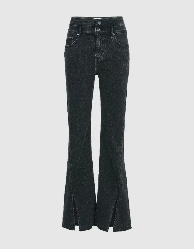 Split Hem Flare Jeans sold by Urban Revivo