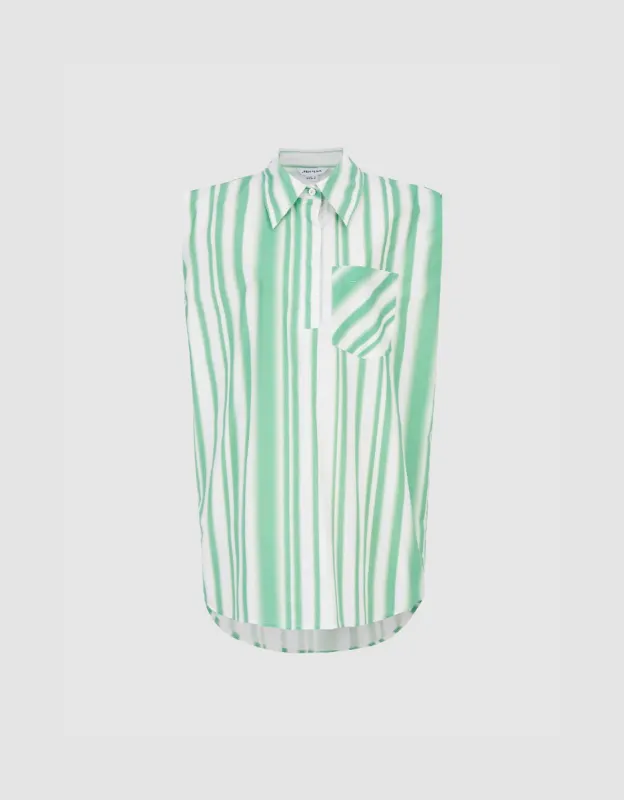 Striped Sleeveless Shirt made by Urban Revivo