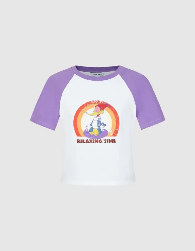 Woodpecker Printed Skinny T-Shirt sold by Urban Revivo