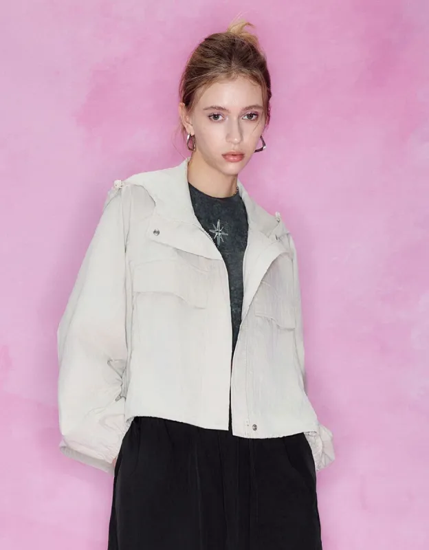 Pressed Button Raglan Sleeve Jacket sold by Urban Revivo