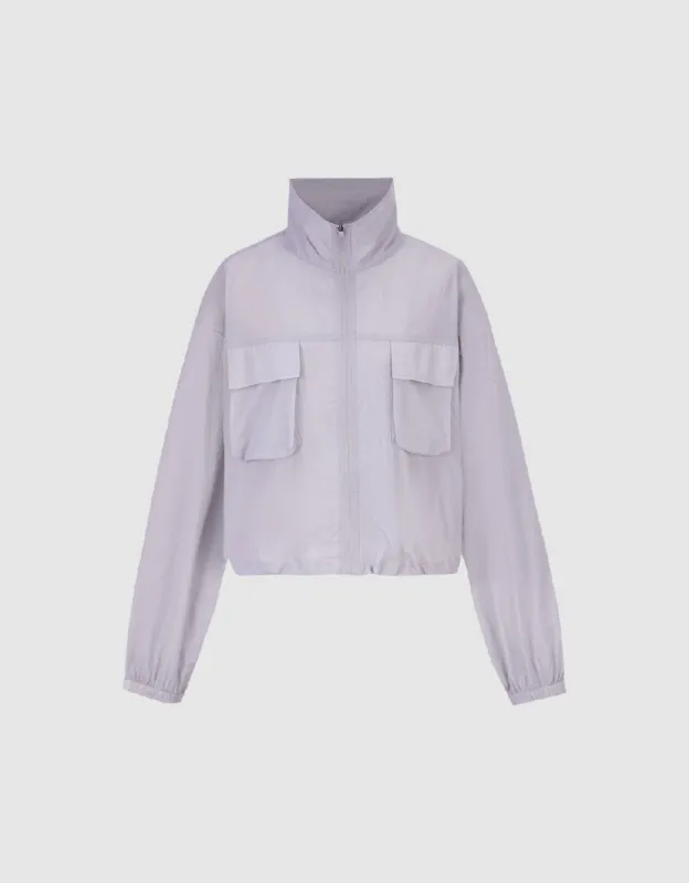 Zipper Front Stand Collar Jacket sold by Urban Revivo