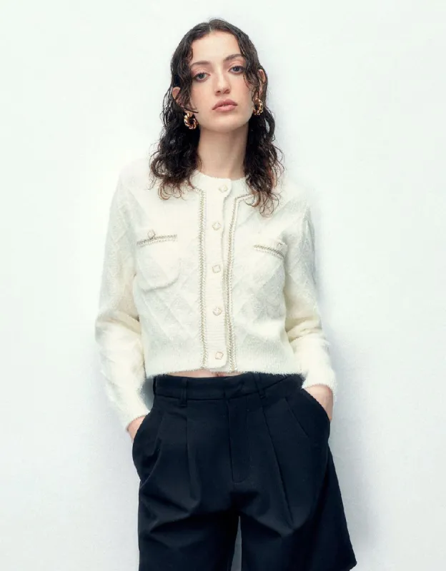 Crew Neck Knitted Cardigan sold by Urban Revivo