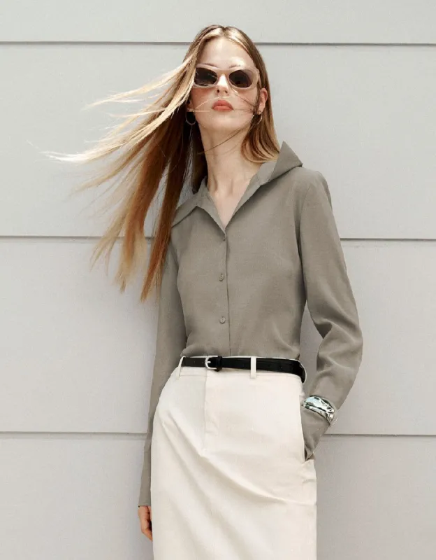 Button Up A-Line Shirt sold by Urban Revivo