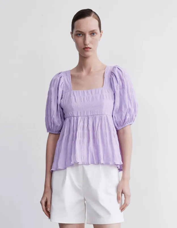 Textured Peplum Blouse sold by Urban Revivo