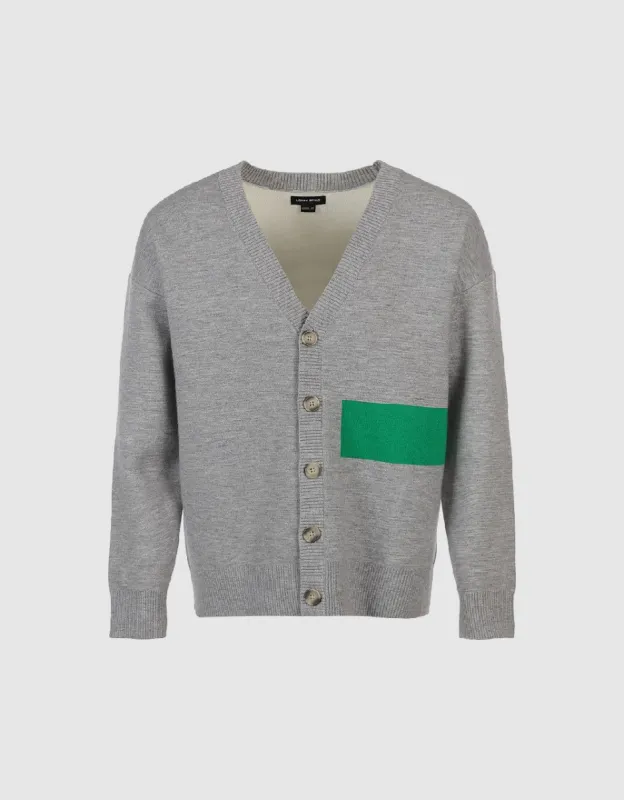 Drop Shoulder Sleeve V-Neck Knitted Cardigan sold by Urban Revivo