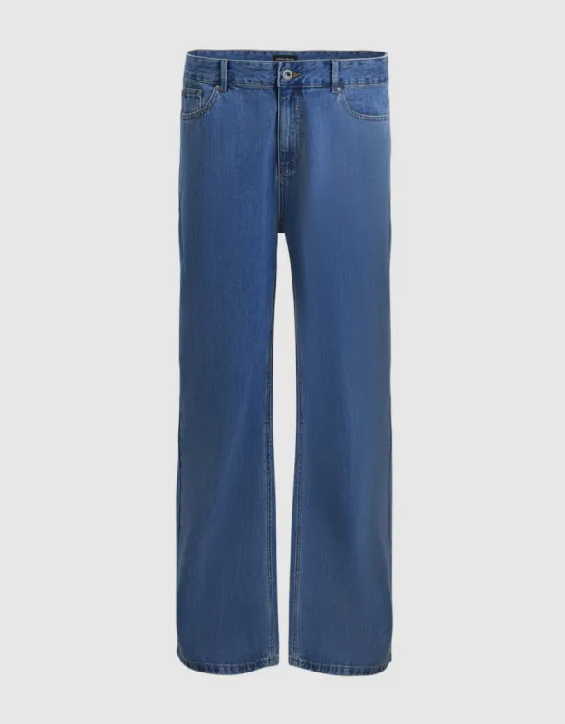 Mid-Waist Straight Jeans sold by Urban Revivo