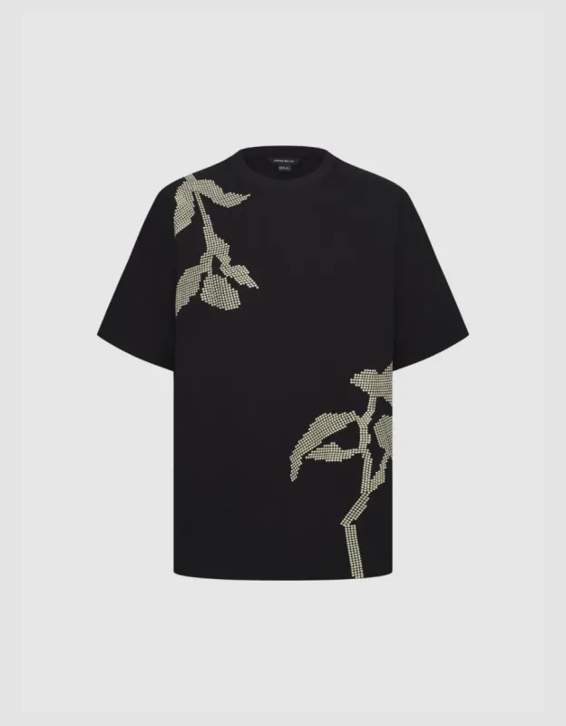 Flower Printed Crew Neck T-Shirt sold by Urban Revivo