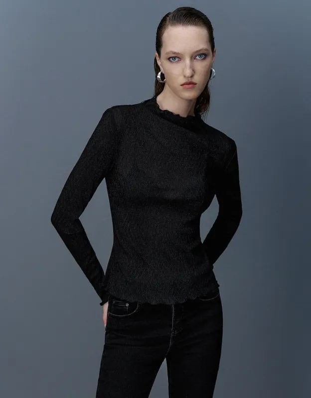 Turtle Neck Skinny Knitted T-Shirt sold by Urban Revivo