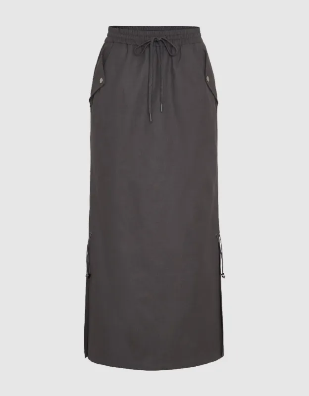 Drawstring Waist Straight Skirt sold by Urban Revivo