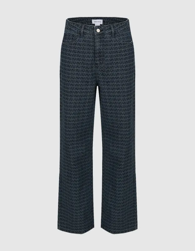 Textured Wide-Leg Jeans sold by Urban Revivo