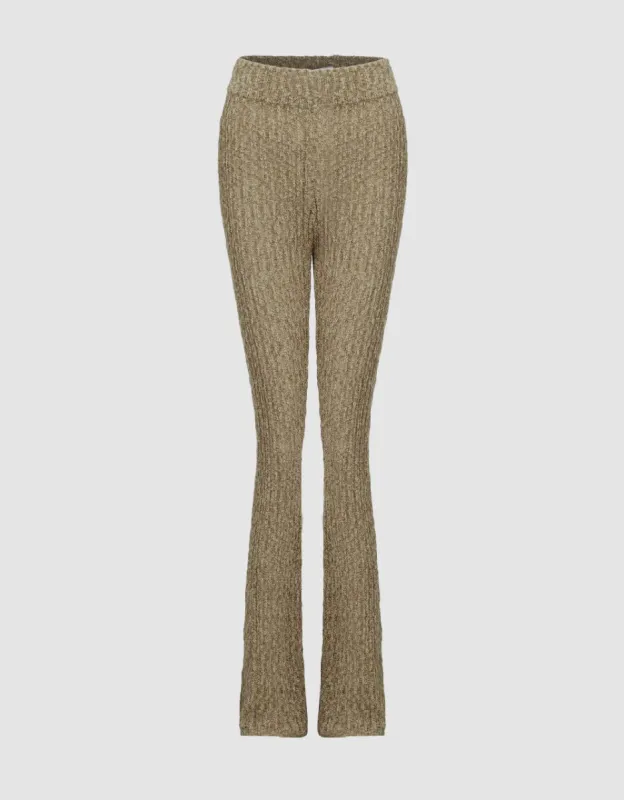 Elastic Waist Flare Knitted Pants sold by Urban Revivo