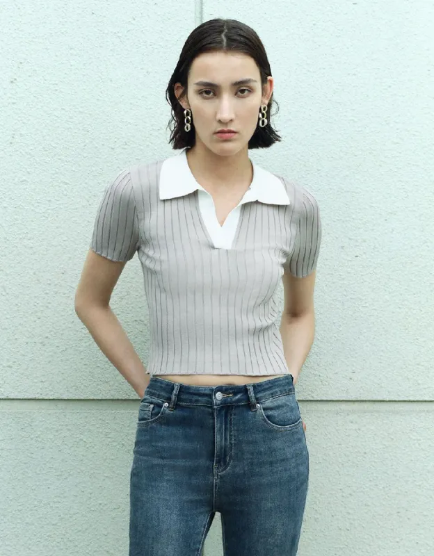 Straight Knitted Polo T-Shirt sold by Urban Revivo