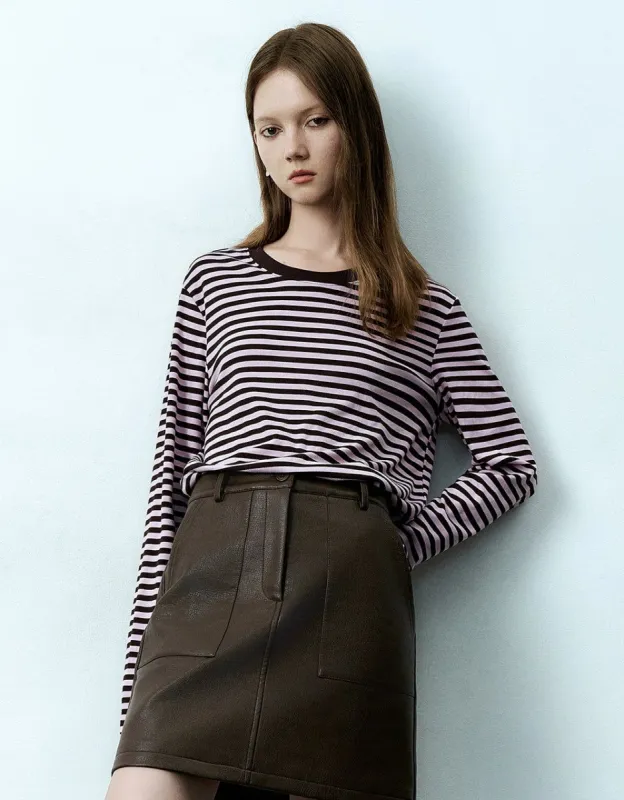 Striped Crew Neck T-Shirt sold by Urban Revivo