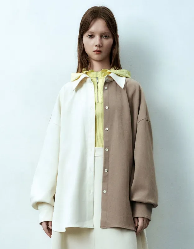 Button Up Two Toned Shirt sold by Urban Revivo