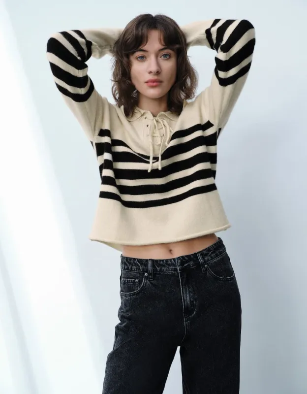 Tie Front Knitted T-Shirt sold by Urban Revivo