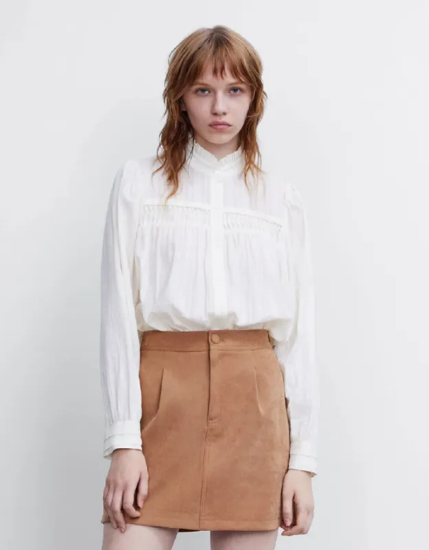 Ruffle Lapel Shirt sold by Urban Revivo