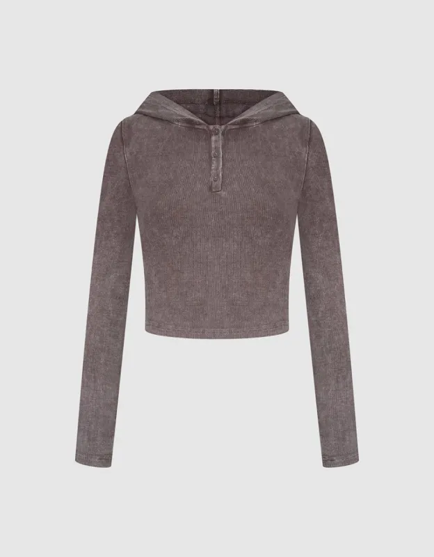 Hooded Skinny Knitted T-Shirt sold by Urban Revivo