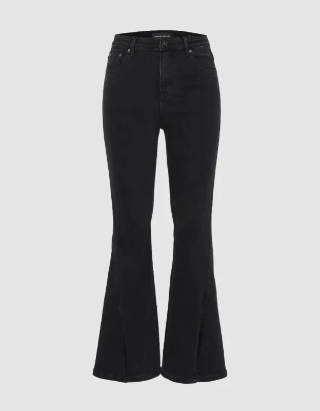 Split Hem Flare Jeans sold by Urban Revivo