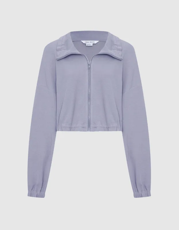Drawstring Zip Up Jacket sold by Urban Revivo