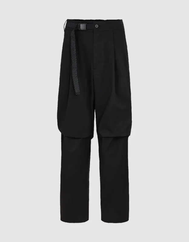Straight Pants With Belt sold by Urban Revivo