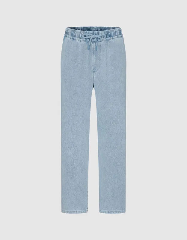 Drawstring Waist Straight Jeans sold by Urban Revivo