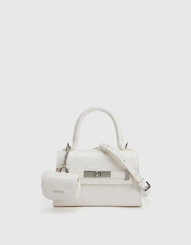 Croc Embossed Shoulder Bag With Pouch sold by Urban Revivo
