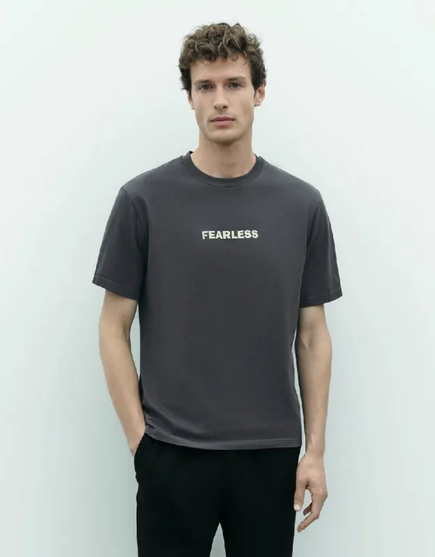 Letter Printed Crew Neck T-Shirt sold by Urban Revivo