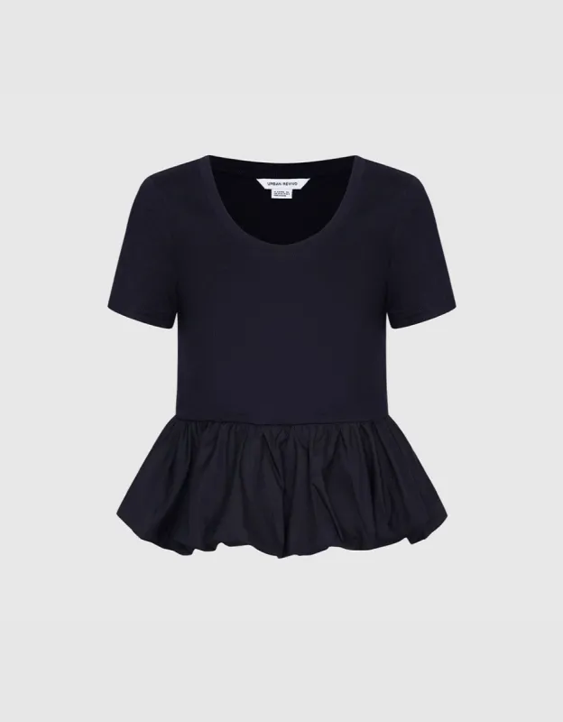 Ruffle Hem T-Shirt sold by Urban Revivo