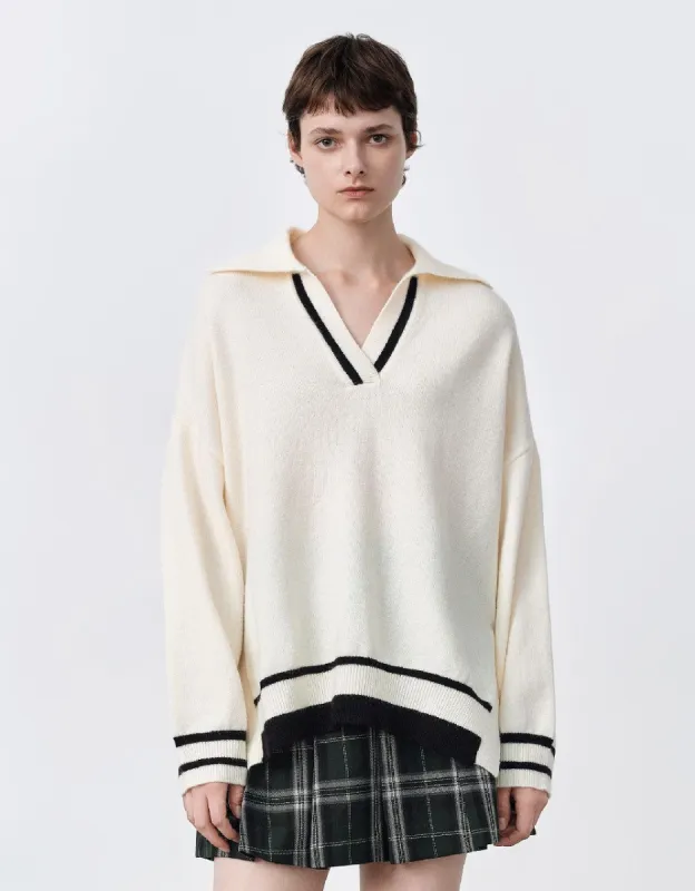 Loose Lapel Knitted T-Shirt sold by Urban Revivo