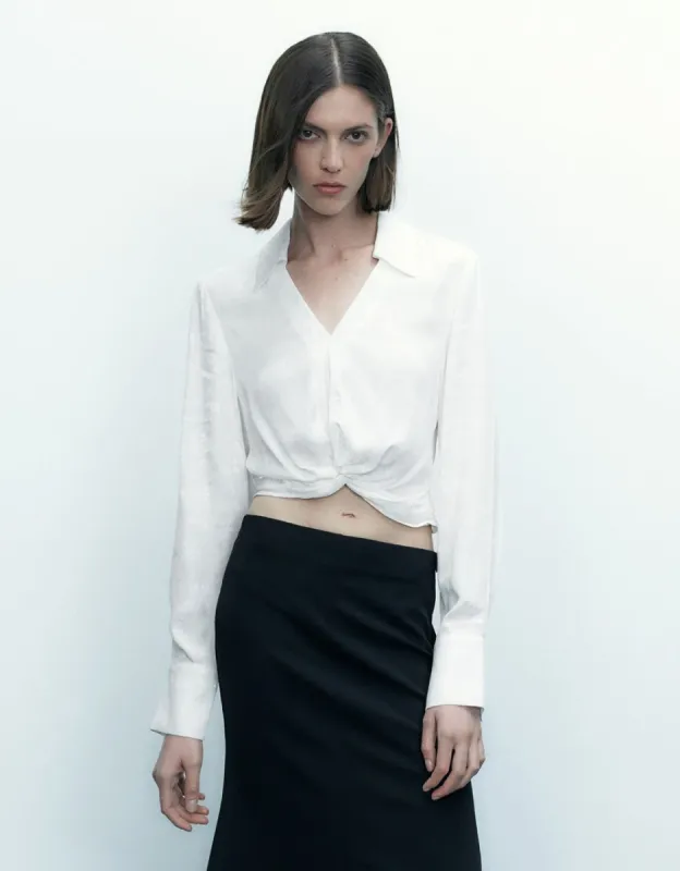 Twist Front Overhead Shirt sold by Urban Revivo