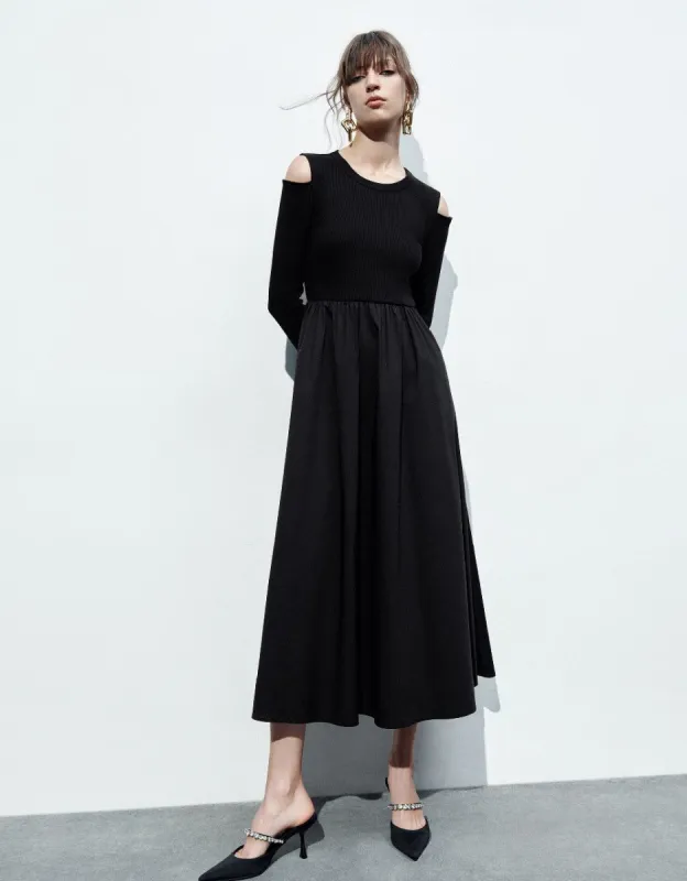 Cold Shoulder Crew Neck A-Line Dress sold by Urban Revivo