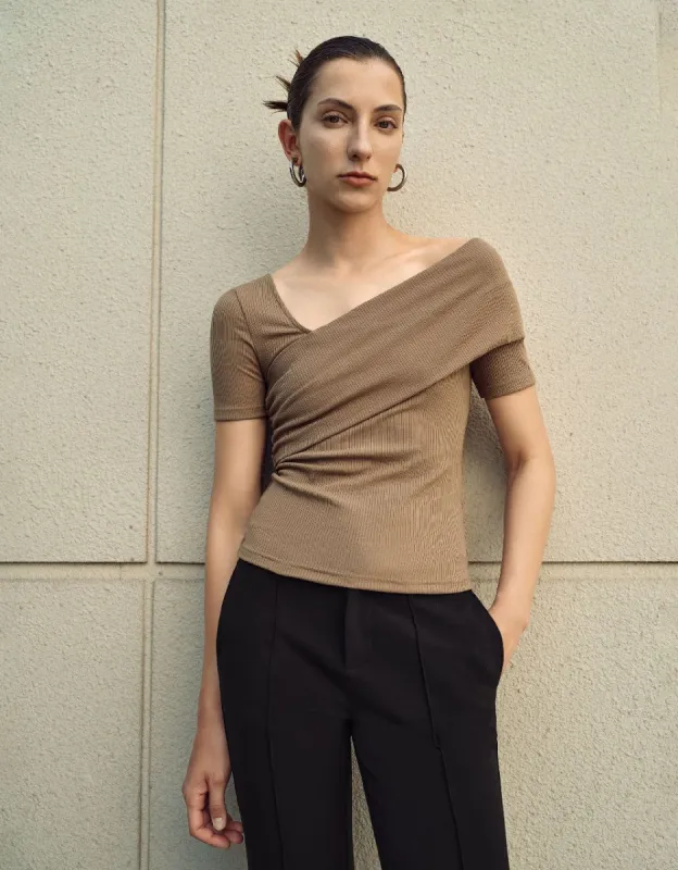 One Shoulder Skinny T-Shirt sold by Urban Revivo