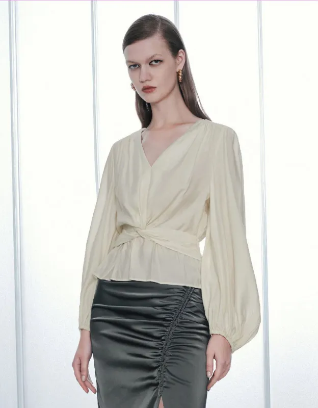 Twist Front Overhead Shirt sold by Urban Revivo