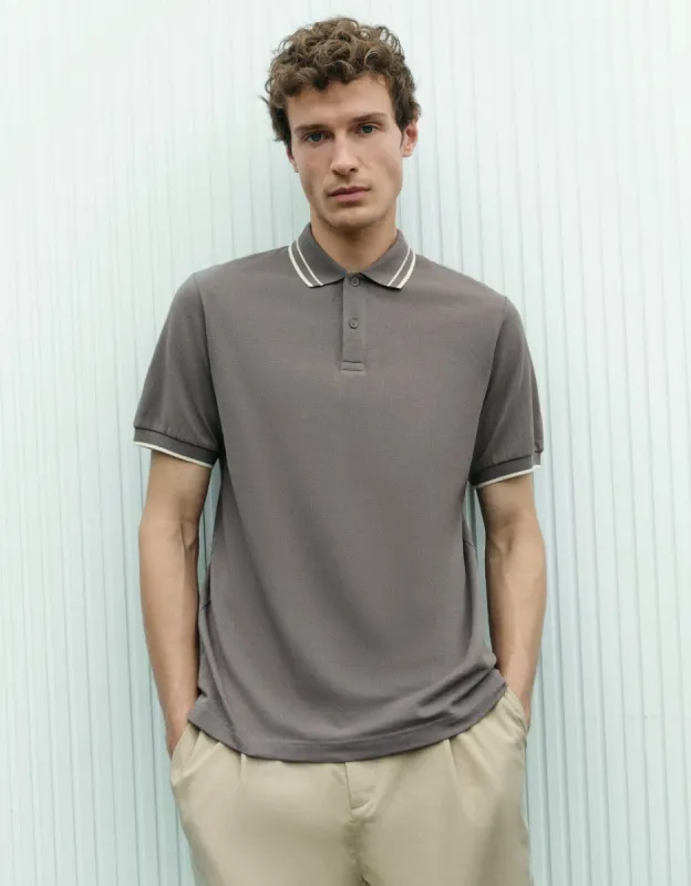 Straight Short Sleeve Polo Shirt sold by Urban Revivo