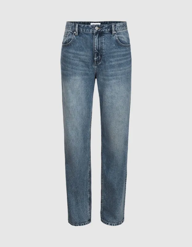 Loose Straight Jeans sold by Urban Revivo