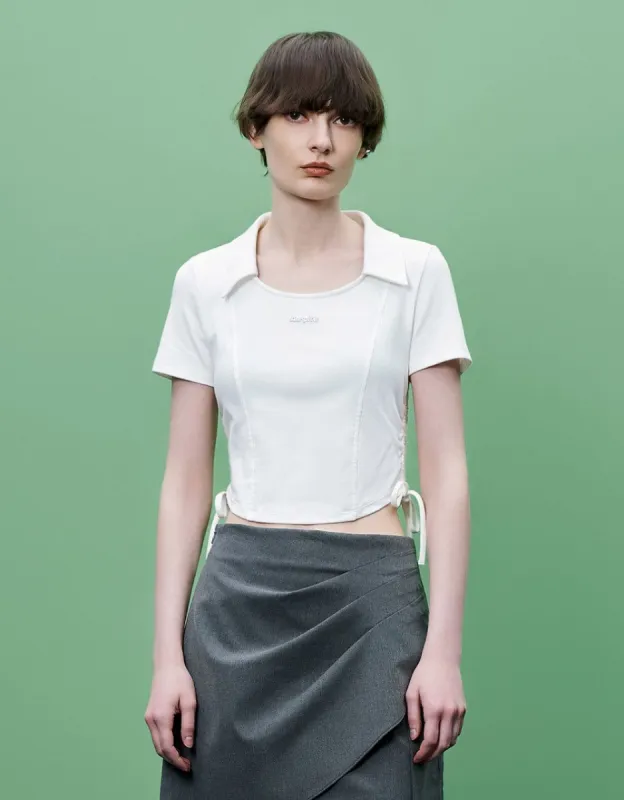 Lapel Skinny T-Shirt sold by Urban Revivo