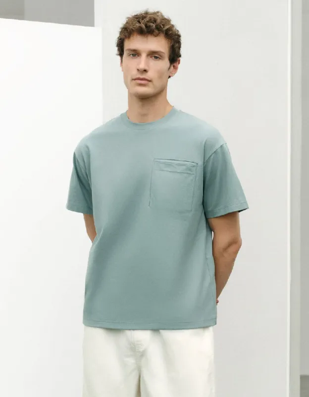 Pocket Detail Knitted Crew Neck T-Shirt sold by Urban Revivo