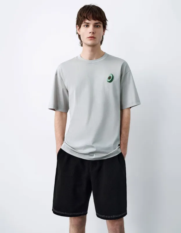 Embossed Crew Neck T-Shirt sold by Urban Revivo