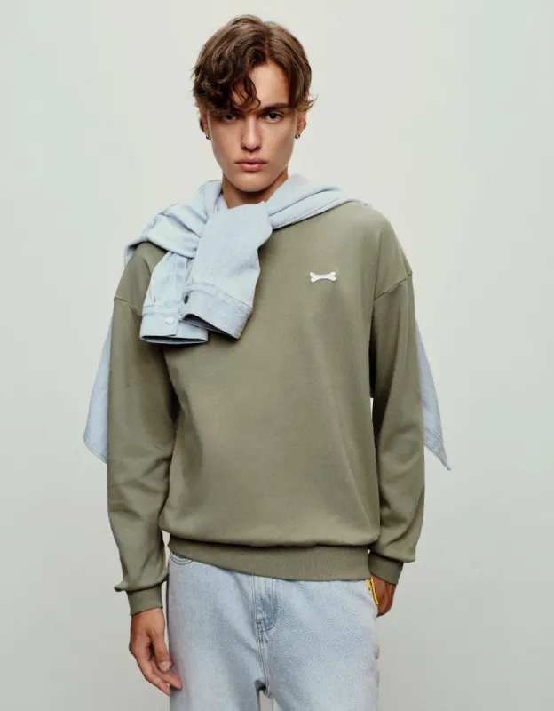 Bone Printed Crew Neck T-Shirt made by Urban Revivo