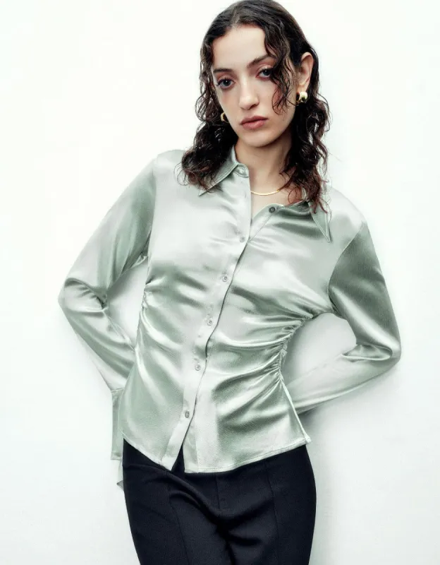 Silk Effect Butterfly Sleeve Shirt sold by Urban Revivo