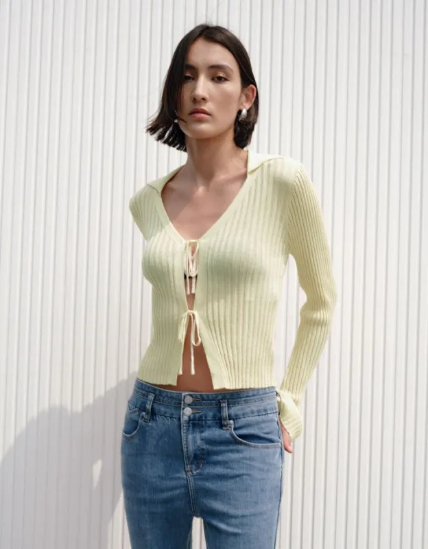 Tie Front Knitted Cardigan sold by Urban Revivo