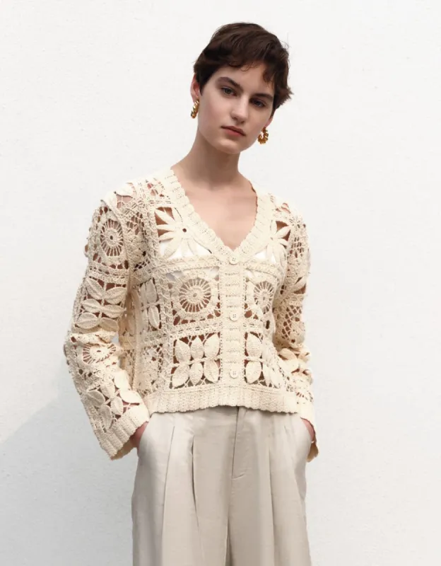 Straight V-Neck Knitted Cardigan sold by Urban Revivo