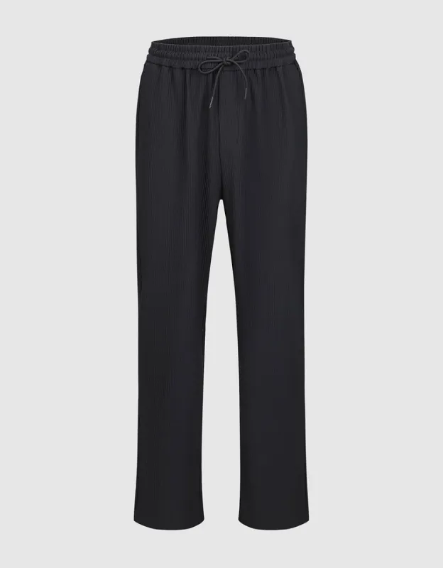 Drawstring Waist Straight Pants sold by Urban Revivo