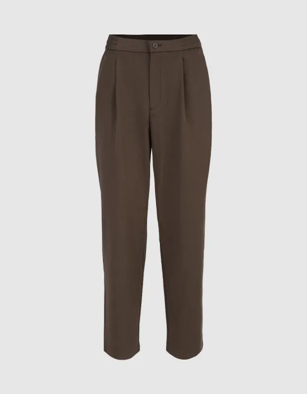 Elastic Waist Straight Pants sold by Urban Revivo