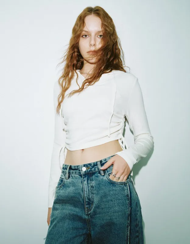 Hooded Skinny T-Shirt sold by Urban Revivo